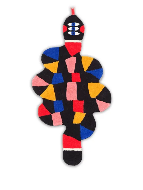 Qeeboo Oggian shaped slip rug (66cm x 1360cm) Black 42106SNM