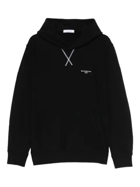 Givenchy cross-stitching logo-detail hoodie Black BMJ0NH3YS1