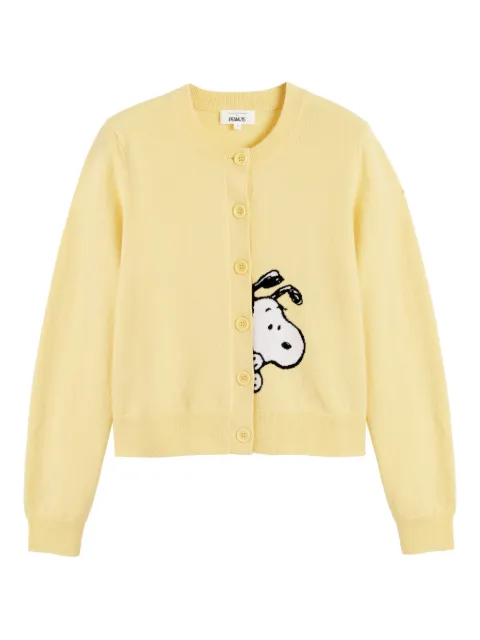 Chinti & Parker x Peanuts Snoopy Peekabow cardigan Yellow KSS2603SOFTYELLOW
