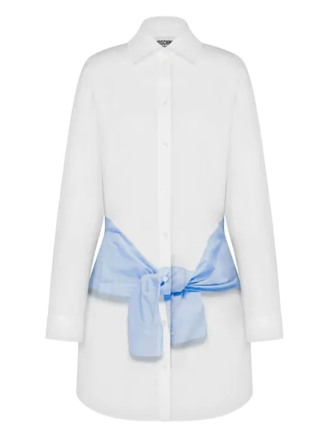 MOSCHINO JEANS Trompe-l'œil printed mini shirt dress White V04253231