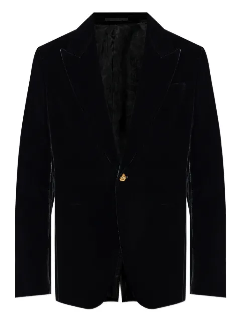 Versace velvet single-breasted blazer Black 10177001A09548