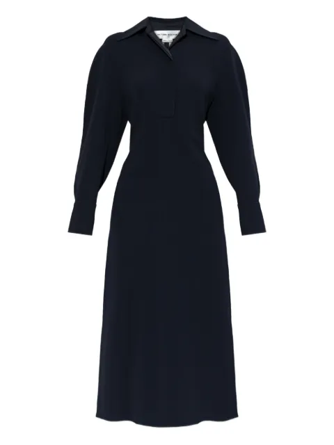 Victoria Beckham collared long-sleeve dress Blue 1126WDR006598A