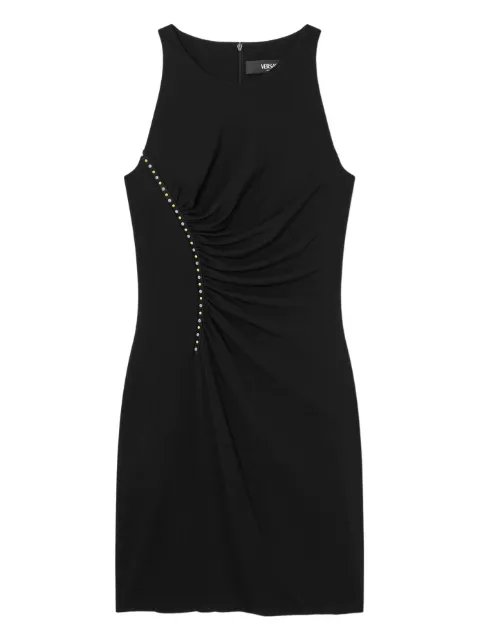 Versace studded ruched mini dress Black 10230251A14475