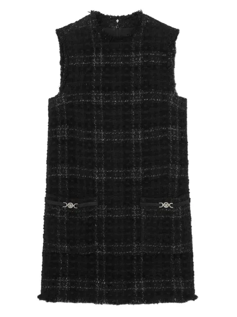 Versace check-pattern cotton mini dress Black 10230271A16514