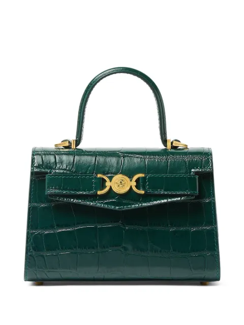 Versace Medusa 95' small croc-effect top-handle bag Green 10138241A08724