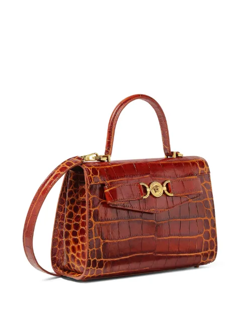 Versace Medusa 95 croc-effect top-handle tote bag Brown 10138231A08724