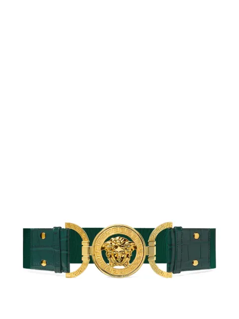 Versace Medusa '95 croc-effect belt 6 cm Green 10165331A17056