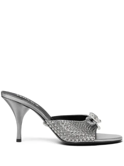 Versace Opera bow embellished mules 85mm Silver 10182391A17243