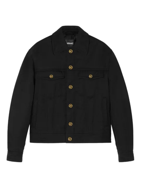 Versace crushed nylon satin padded jacket Black 10222401A16450