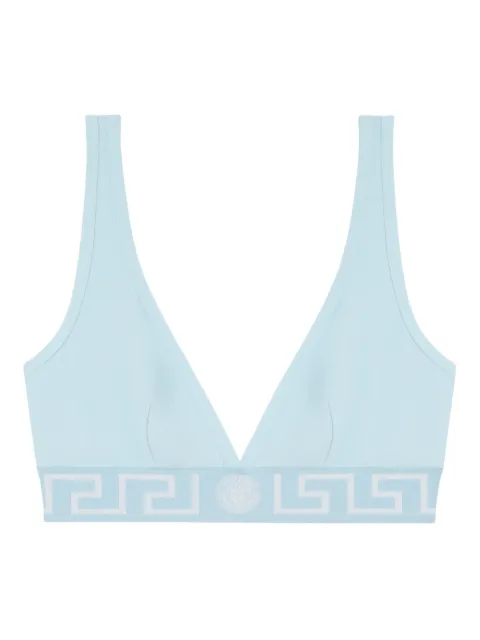 Versace cotton-jersey triangle bralette Blue AUD010471A10011