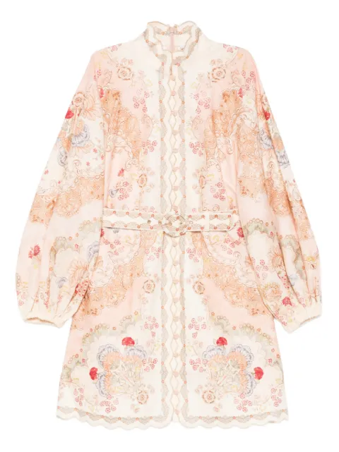 ZIMMERMANN floral-print scalloped-hem mini dress Neutrals 6470DRS263