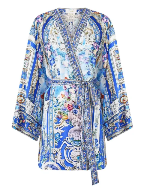 Camilla Ottoman Opulence floral-print kimono Blue 00038113