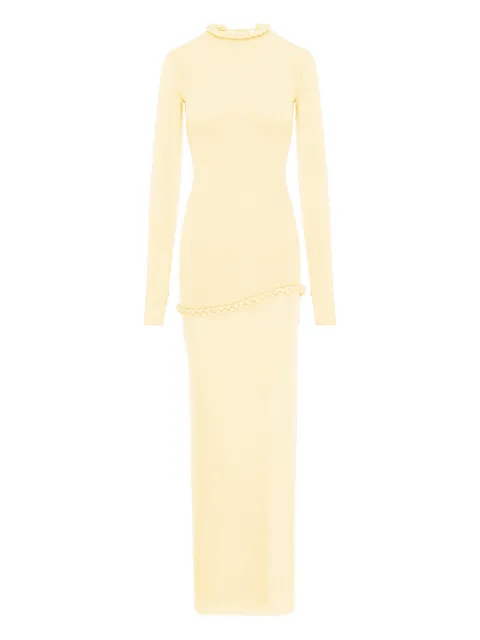MANURÍ Nora braided-detail maxi dress Yellow MRSS26VICH9DR08