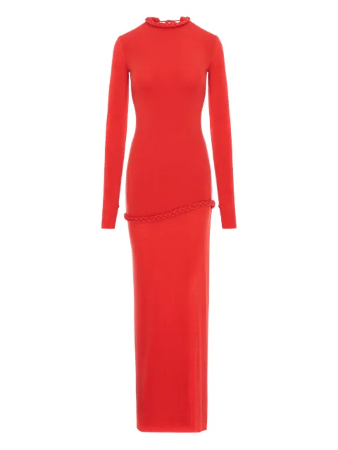 MANURÍ Nora braided-detail maxi dress Red MRSS26VICH9DR08