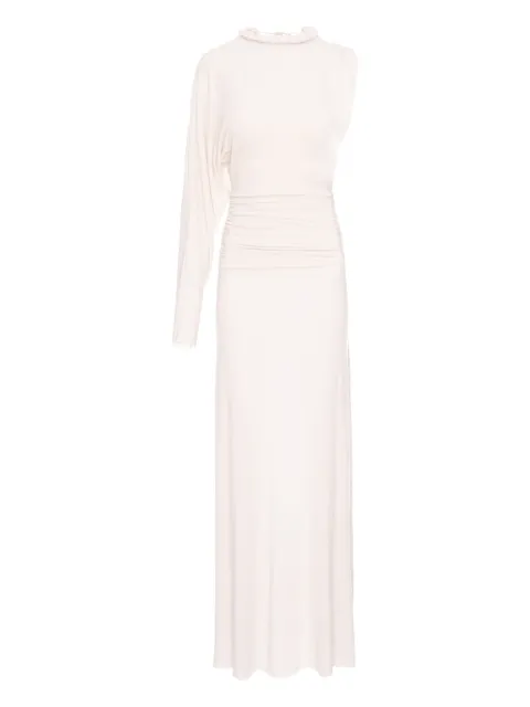 MANURÍ Didi one-sleeve ruffled dress Neutrals MRSS26SVIWL9DR02
