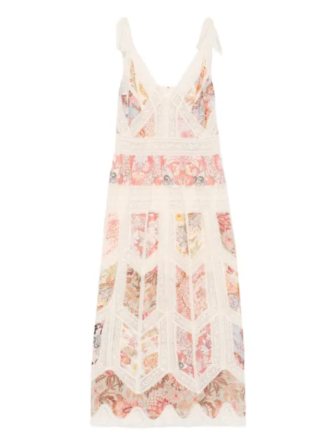 ZIMMERMANN Daylight Slip floral-print midi dress Neutrals 6165DRS263