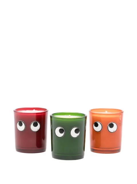 Anya Hindmarch eyes-motif candles (set of three) Red 196437
