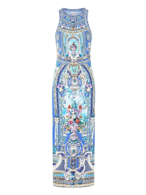 Camilla Ottoman Opulence floral maxi dress Blue 00038532