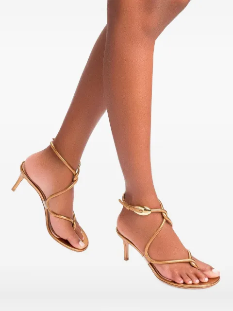 Gianvito Rossi 70mm Jungle Mamba knotted sandals Gold G3265670RICNIG