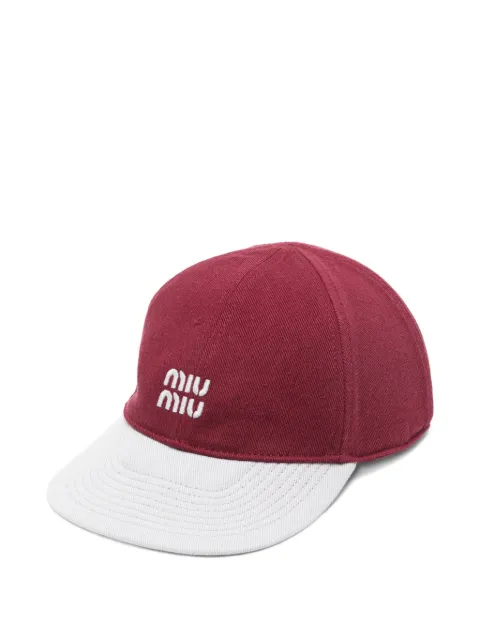 Miu Miu Drill baseball cap Red 5HC3692CWCF04ZH