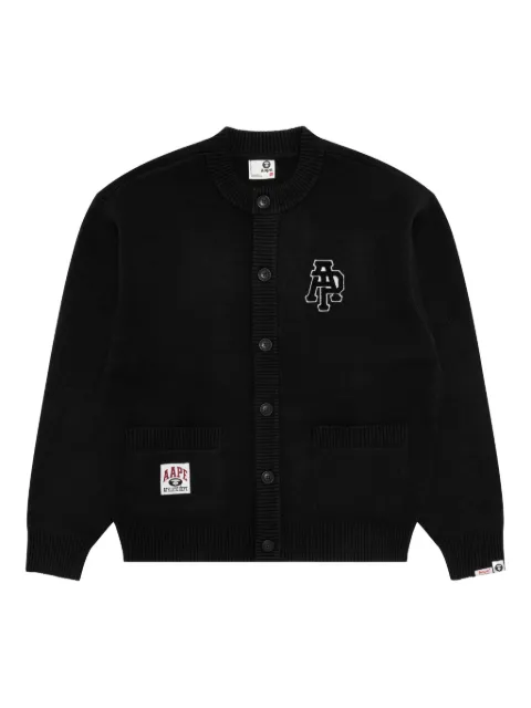 AAPE BY *A BATHING APE® appliqué pockets cardigan Black AKNC377XXP