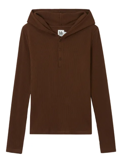 b+ab buttoned hoodie Brown 5W641AI