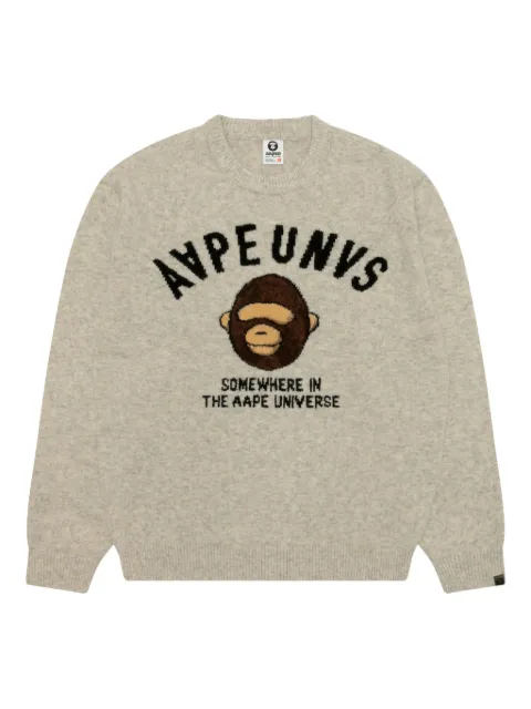 AAPE BY *A BATHING APE® logo graphic sweater Neutrals AKND343XXP