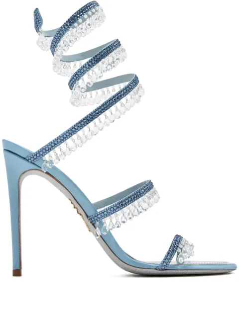 René Caovilla 105mm Chandelier crystal-embellished sandals Blue C12535105