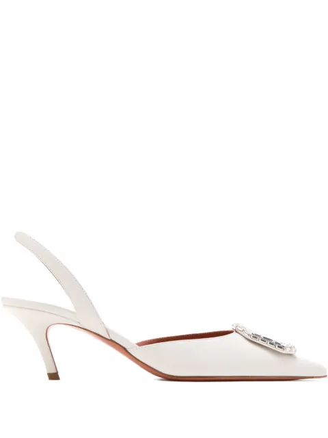 Amina Muaddi Camelia slingback pumps White 13S361263CAM