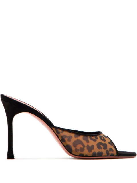 Amina Muaddi Alexa leopard-print mesh sandals Brown 15S365589ALE