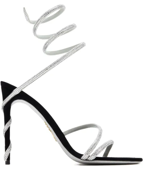 René Caovilla 105mm Margot spiral-embellished sandals Black C12597105C001V065