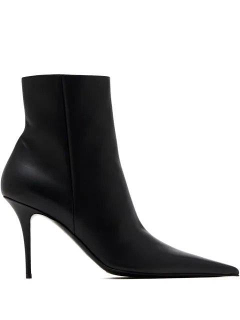 Amina Muaddi Barbara stiletto leather boots Black 13S361056BAR
