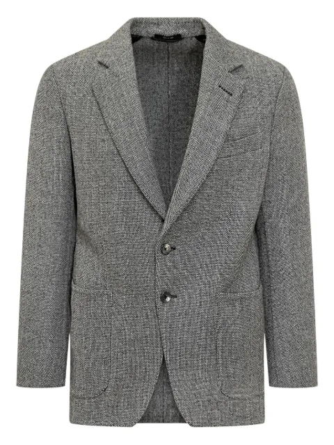 TOM FORD chevron-pattern single-breasted blazer Black JDDN01WAP03