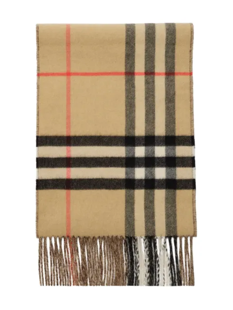 Burberry contrast Check cashmere scarf Neutrals 8117705