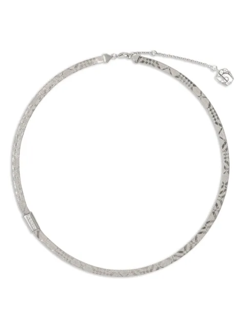 Burberry engraved Check necklace Silver 8120601