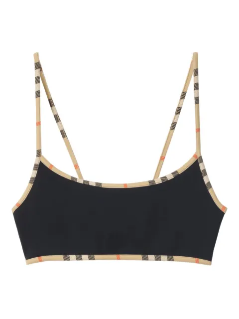 Burberry Check trim bikini top Black 8118813