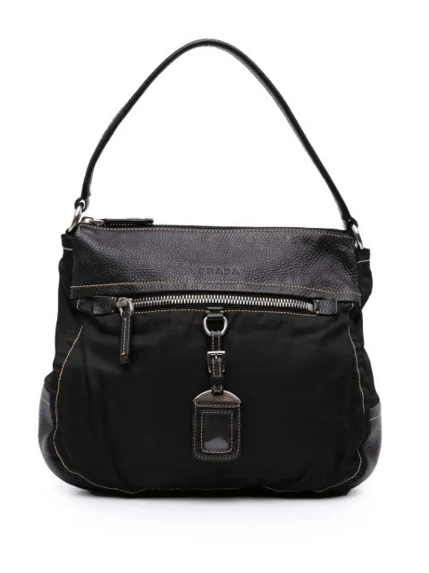 Prada Pre-Owned 2000-2013 Leather and Tessuto shoulder bag Black BGP47OR1BJBHJUVO