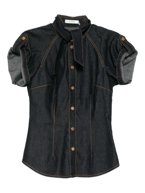 ZIMMERMANN denim tie neck shirt Blue 6965TC26R