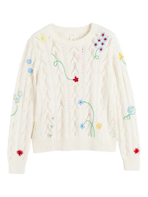 Chinti & Parker floral-embroidered sweater Neutrals KSS2625