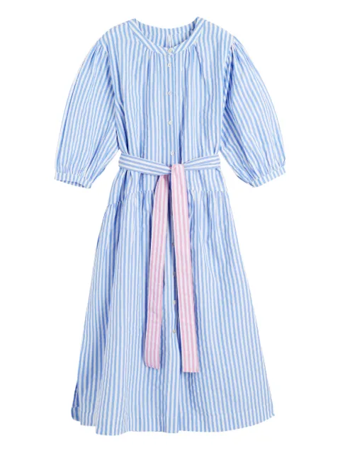 Chinti & Parker striped-pattern belted midi dress Blue DSS2604