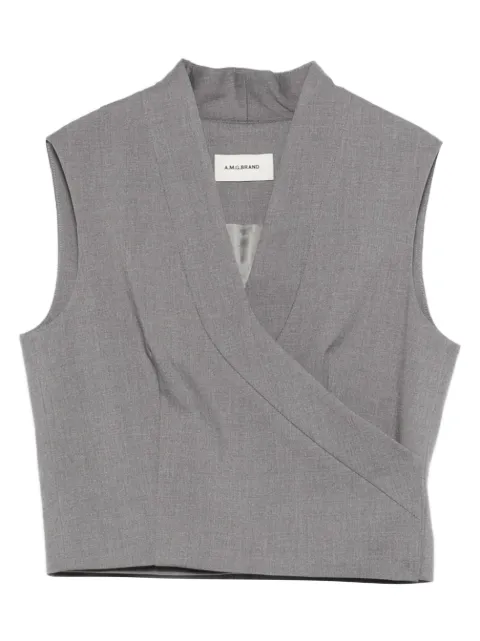 A.M.G. sleeveless crossover waistcoat Grey FW26V011