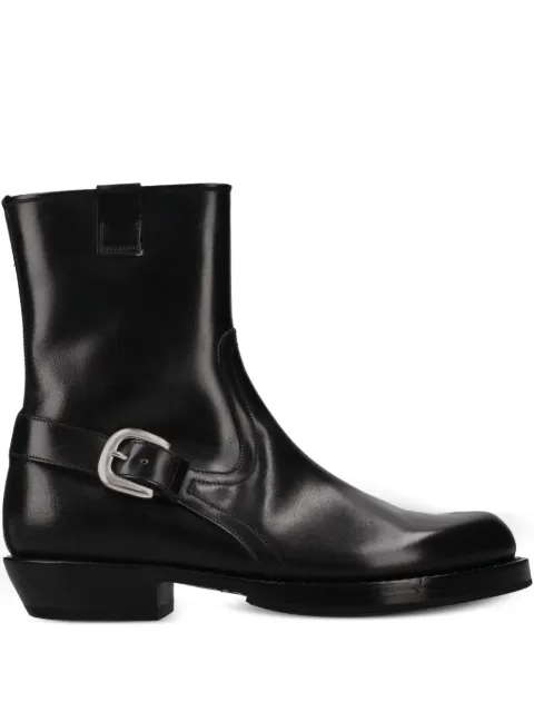 Premiata zip buckle boots Black 32333CALLONEROEROSGY