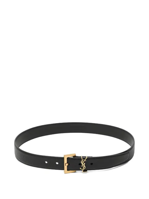 Saint Laurent Cassandre logo-buckle belt Black 634437DTI0W