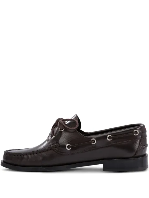 Aeyde HArris lace-up leather boat shoes Brown HARRISCALFLEATHERMOKA