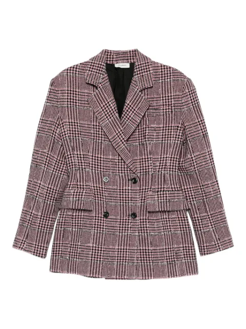 A.M.G. double-breasted check-pattern blazer Pink FW26JK00