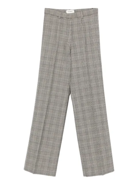 A.M.G. checked-pattern pleated trousers Grey FW26P04