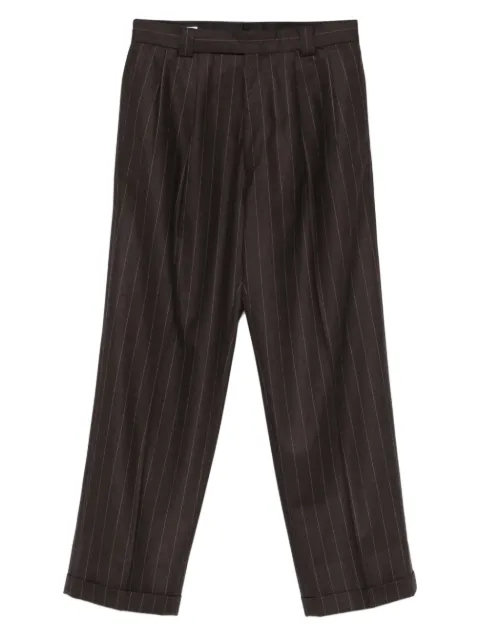 Kaptain Sunshine 2Pleats pinstripe-cuffed trousers Brown KS25FPT03