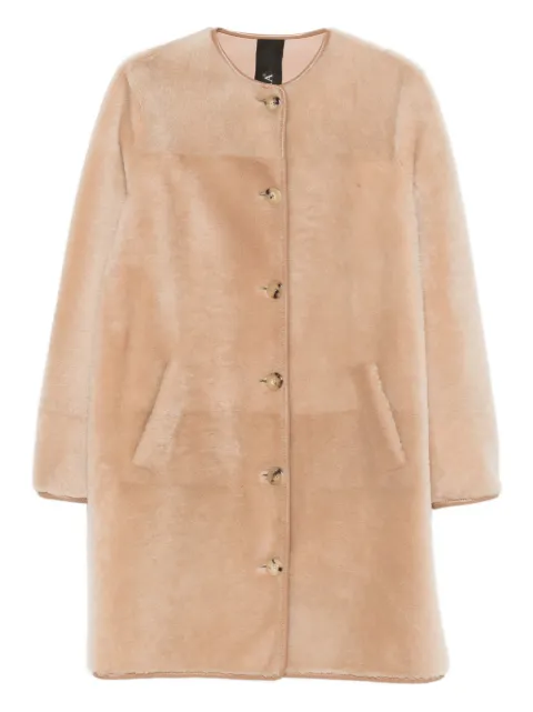 Blancha button -up sheepskin coat Neutrals 25107300