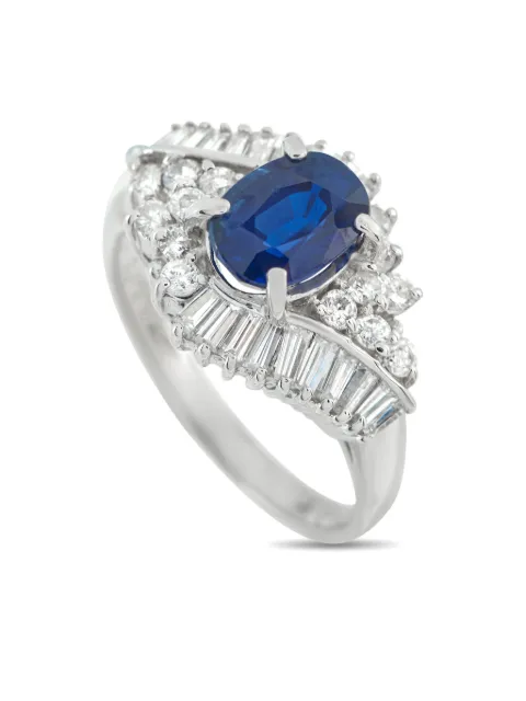 LB Exclusive platinum diamond and sapphire ring Silver MF01101725