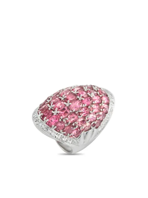 LB Exclusive platinum diamond and tourmaline cocktail ring Silver MF54101625
